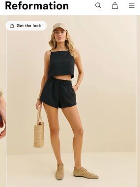 Reformation Mila Linen Short Size Small